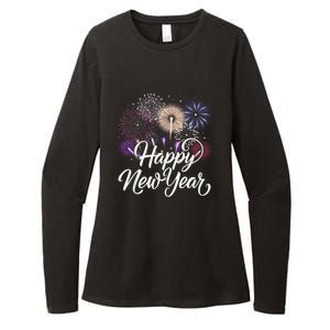 Happy New Year 2025 Fireworks New YearS Eve Party Countdown Womens CVC Long Sleeve Shirt