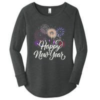 Happy New Year 2025 Fireworks New YearS Eve Party Countdown Women's Perfect Tri Tunic Long Sleeve Shirt