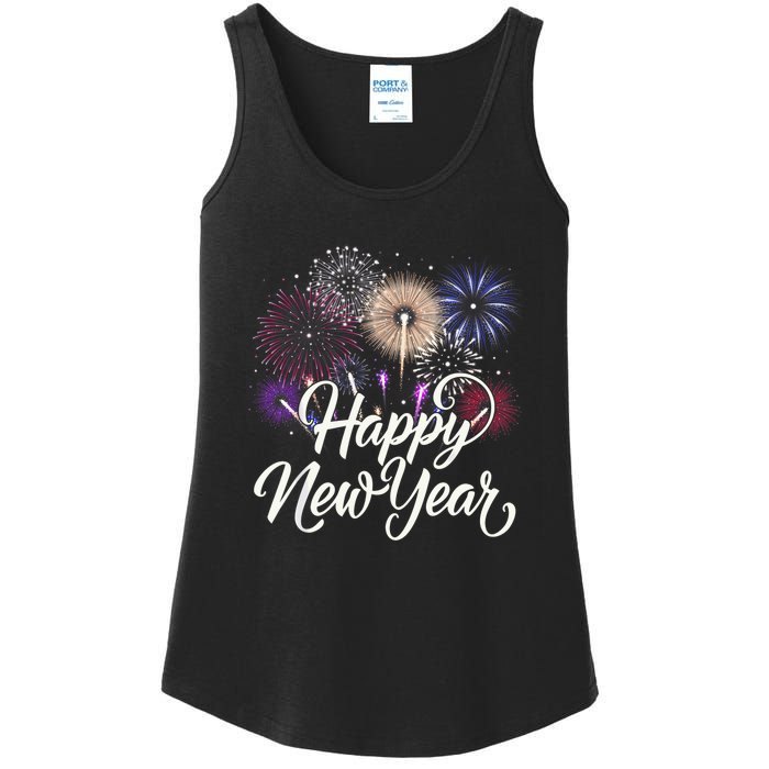 Happy New Year 2025 Fireworks New YearS Eve Party Countdown Ladies Essential Tank