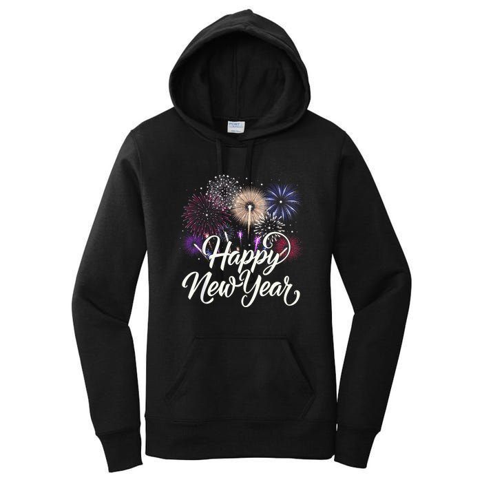 Happy New Year 2025 Fireworks New YearS Eve Party Countdown Women's Pullover Hoodie