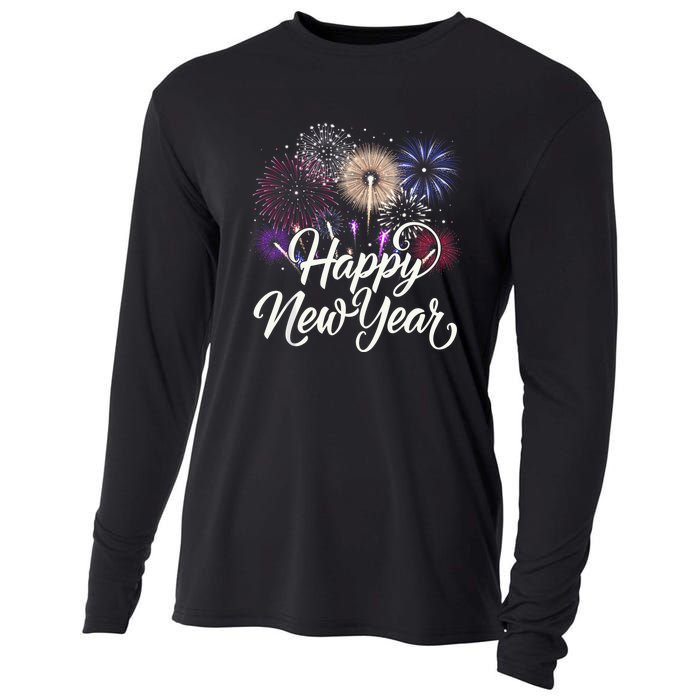 Happy New Year 2025 Fireworks New YearS Eve Party Countdown Cooling Performance Long Sleeve Crew