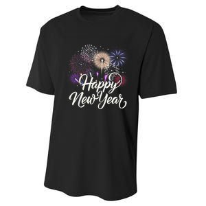 Happy New Year 2025 Fireworks New YearS Eve Party Countdown Performance Sprint T-Shirt