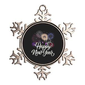 Happy New Year 2025 Fireworks New YearS Eve Party Countdown Metallic Star Ornament