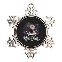 Happy New Year 2025 Fireworks New YearS Eve Party Countdown Metallic Star Ornament