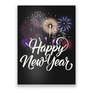 Happy New Year 2025 Fireworks New YearS Eve Party Countdown Poster