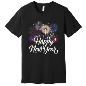 Happy New Year 2025 Fireworks New YearS Eve Party Countdown Premium T-Shirt