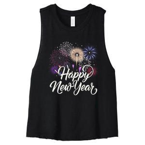 Happy New Year 2025 Fireworks New YearS Eve Party Countdown Women's Racerback Cropped Tank