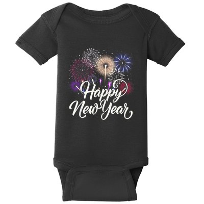 Happy New Year 2025 Fireworks New YearS Eve Party Countdown Baby Bodysuit