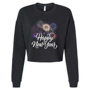 Happy New Year 2025 Fireworks New YearS Eve Party Countdown Cropped Pullover Crew