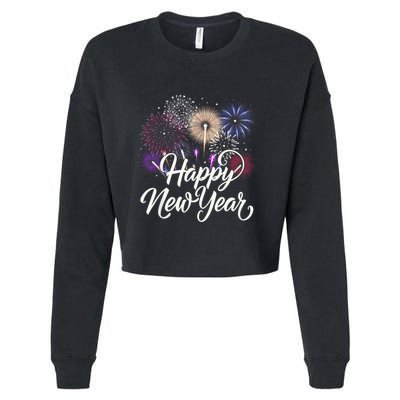 Happy New Year 2025 Fireworks New YearS Eve Party Countdown Cropped Pullover Crew