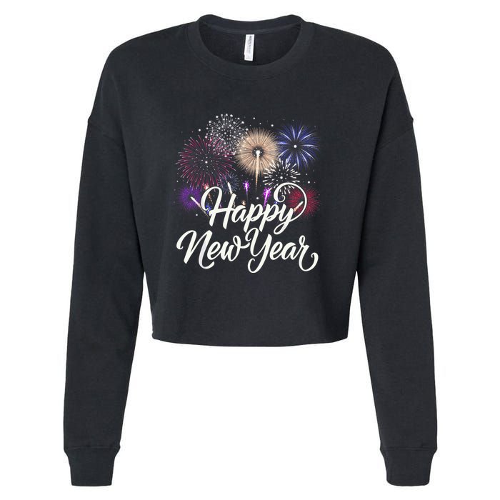 Happy New Year 2025 Fireworks New YearS Eve Party Countdown Cropped Pullover Crew