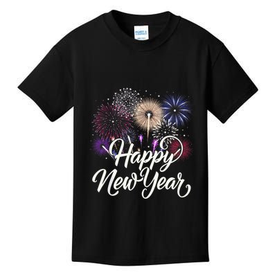 Happy New Year 2025 Fireworks New YearS Eve Party Countdown Kids T-Shirt