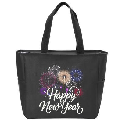 Happy New Year 2025 Fireworks New YearS Eve Party Countdown Zip Tote Bag