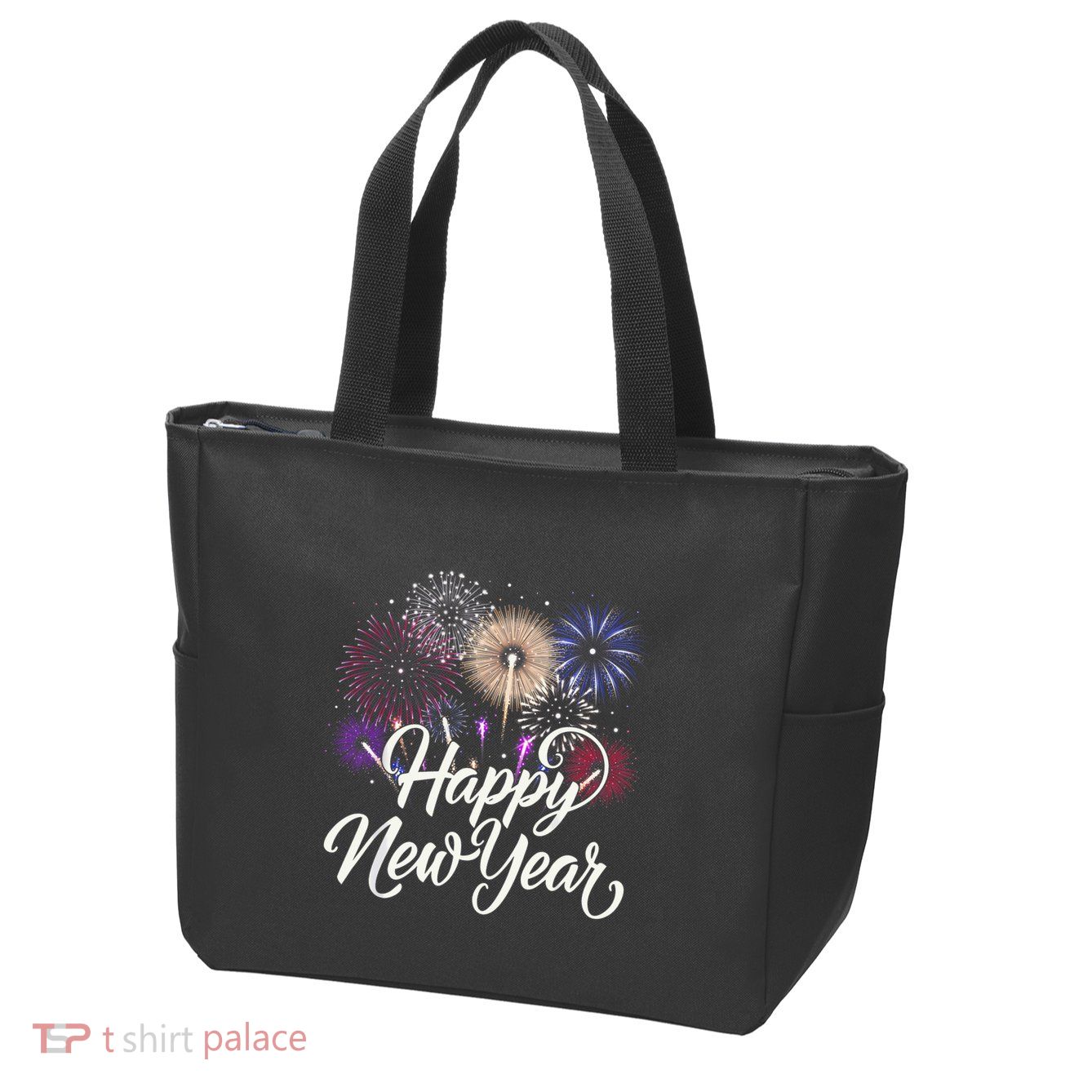 Happy New Year 2025 Fireworks New YearS Eve Party Countdown Zip Tote Bag