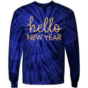 Hello New Year Party Celebration Fun New Year’S Eve Pajama Tie-Dye Long Sleeve Shirt