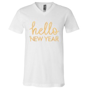 Hello New Year Party Celebration Fun New Year’S Eve Pajama V-Neck T-Shirt