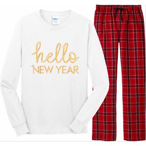 Hello New Year Party Celebration Fun New Year’S Eve Pajama Long Sleeve Pajama Set