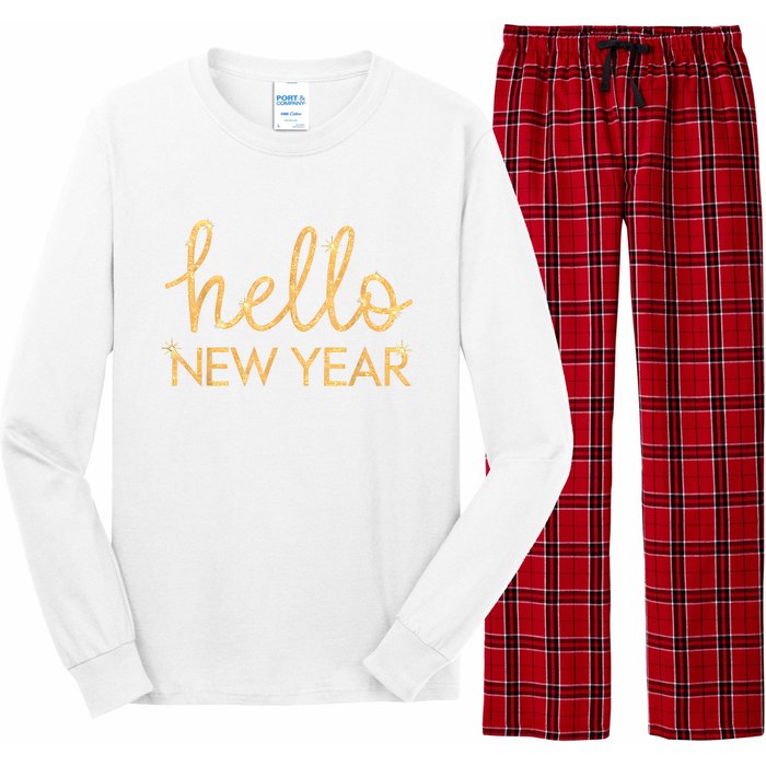 Hello New Year Party Celebration Fun New Year’S Eve Pajama Long Sleeve Pajama Set