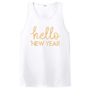 Hello New Year Party Celebration Fun New Year’S Eve Pajama PosiCharge Competitor Tank