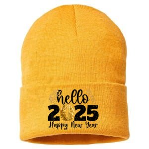 Happy New Year 2025 New Year Party Friends Family Adults Sustainable Knit Beanie