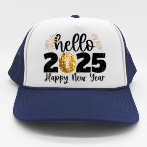 Happy New Year 2025 New Year Party Friends Family Adults Trucker Hat