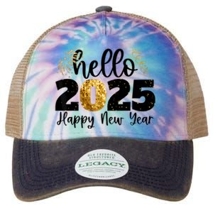 Happy New Year 2025 New Year Party Friends Family Adults Legacy Tie Dye Trucker Hat