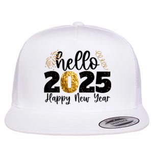 Happy New Year 2025 New Year Party Friends Family Adults Flat Bill Trucker Hat