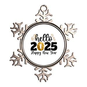 Happy New Year 2025 New Year Party Friends Family Adults Metallic Star Ornament