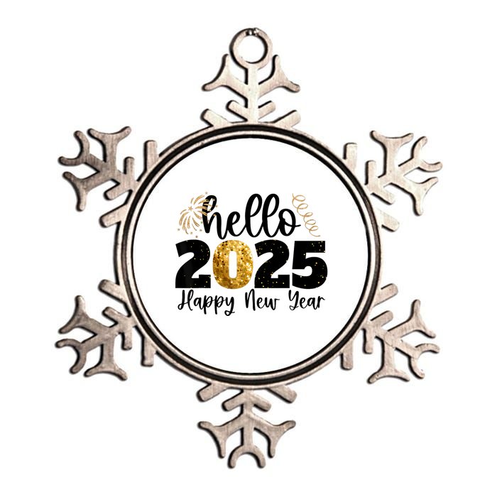 Happy New Year 2025 New Year Party Friends Family Adults Metallic Star Ornament