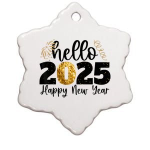 Happy New Year 2025 New Year Party Friends Family Adults Ceramic Star Ornament