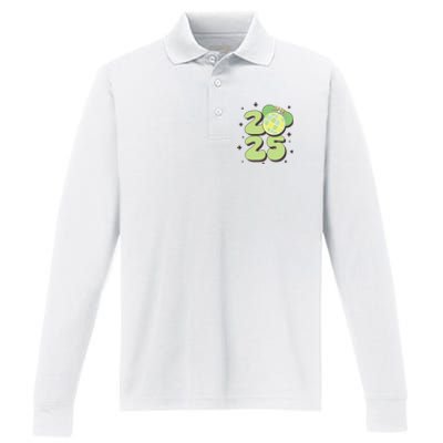 Happy New Year 2025 Matching Family Performance Long Sleeve Polo