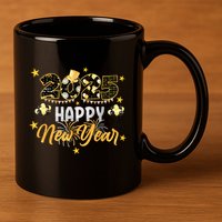 Happy New Year 11oz C Handle Ceramic Mug