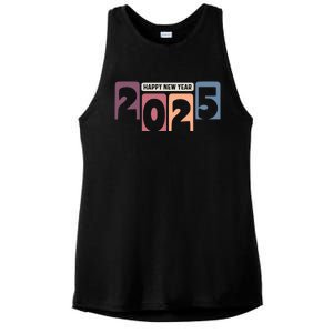 Happy New Year 2025 Celebration Graphic Ladies PosiCharge Tri-Blend Wicking Tank