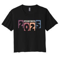 Happy New Year 2025 Celebration Graphic Women's Crop Top Tee