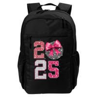 Happy New Year 2025 Disco Ball Coquette Bow Family Daily Commute Backpack