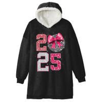 Happy New Year 2025 Disco Ball Coquette Bow Family Hooded Wearable Blanket