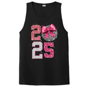 Happy New Year 2025 Disco Ball Coquette Bow Family PosiCharge Competitor Tank