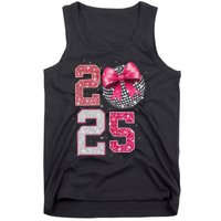 Happy New Year 2025 Disco Ball Coquette Bow Family Tank Top