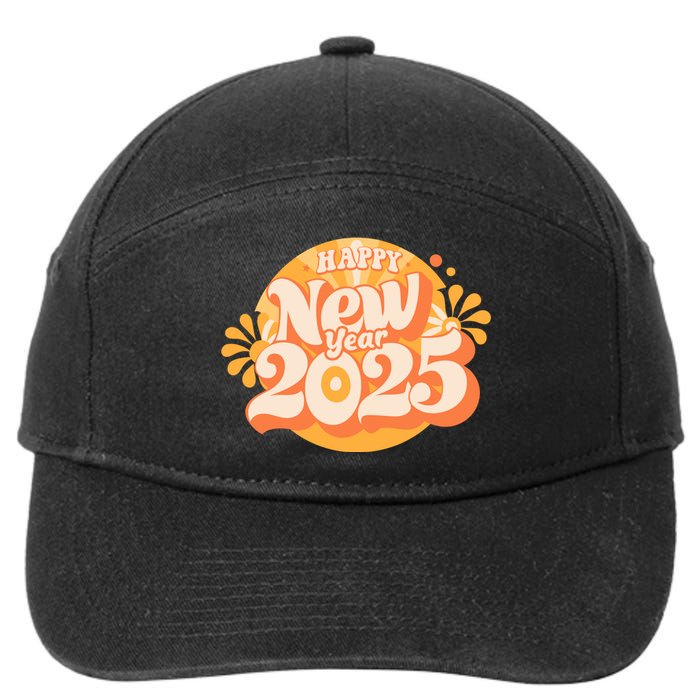 Happy New Year 2025 Celebration Graphic 7-Panel Snapback Hat