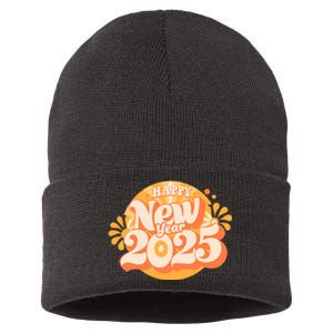 Happy New Year 2025 Celebration Graphic Sustainable Knit Beanie