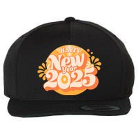 Happy New Year 2025 Celebration Graphic Wool Snapback Cap