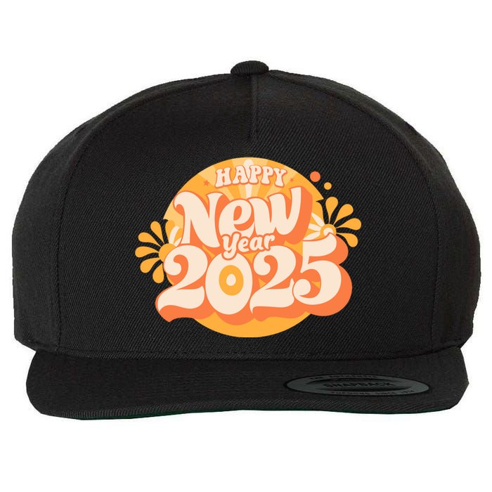 Happy New Year 2025 Celebration Graphic Wool Snapback Cap