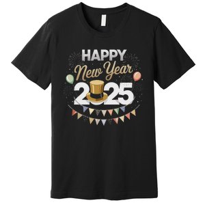 Happy New Year Party 2025 Ballon Family Matching Premium T-Shirt