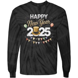 Happy New Year Party 2025 Ballon Family Matching Tie-Dye Long Sleeve Shirt