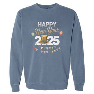 Happy New Year Party 2025 Ballon Family Matching Garment-Dyed Sweatshirt