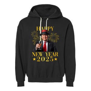 Happy New Year 2025 Funny Trump New Year New America Garment-Dyed Fleece Hoodie