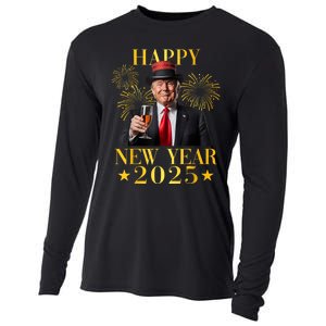 Happy New Year 2025 Funny Trump New Year New America Cooling Performance Long Sleeve Crew