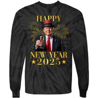 Happy New Year 2025 Funny Trump New Year New America Tie-Dye Long Sleeve Shirt