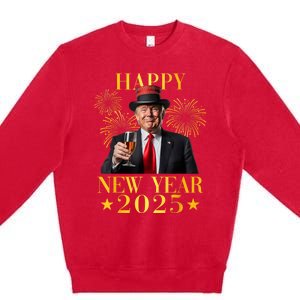 Happy New Year 2025 Funny Trump New Year New America Premium Crewneck Sweatshirt