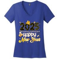 Happy New Year Party 2025 Ballon Family Matching Women's V-Neck T-Shirt